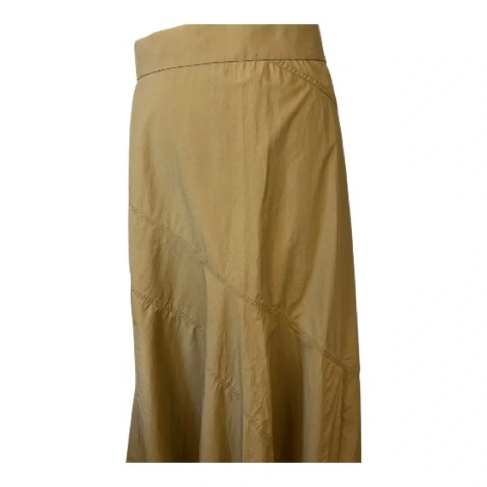 Cos bias cut khaki A-Line cotton maxi Skirt